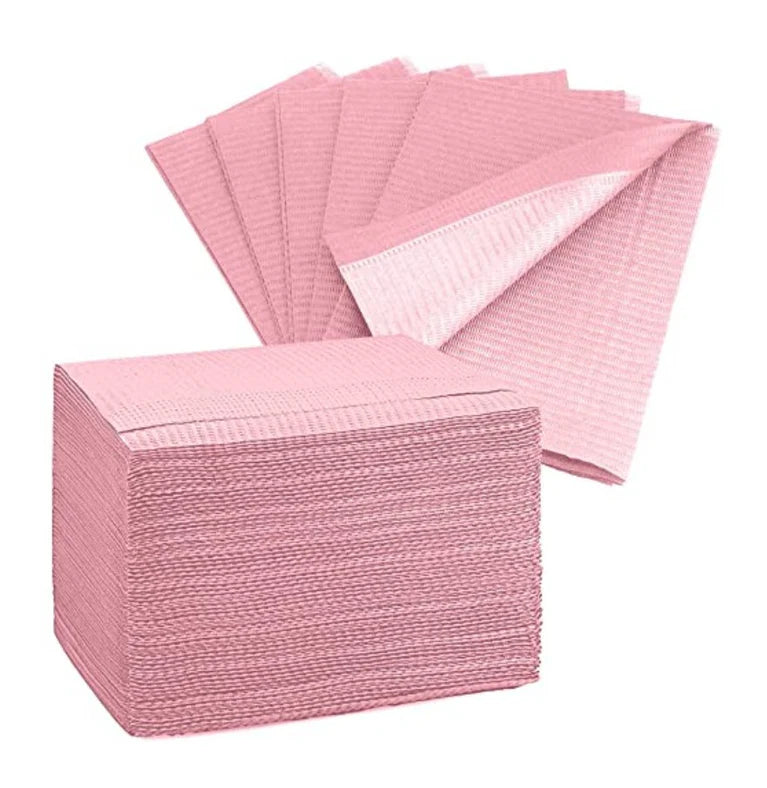 Pink Nail Table Cover | Disposable Dental Bibs